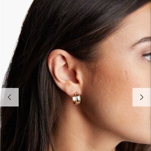 ABLE chunky column gold Huggies hoops